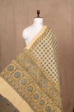 Beige Ajrakh Cotton Block Print
