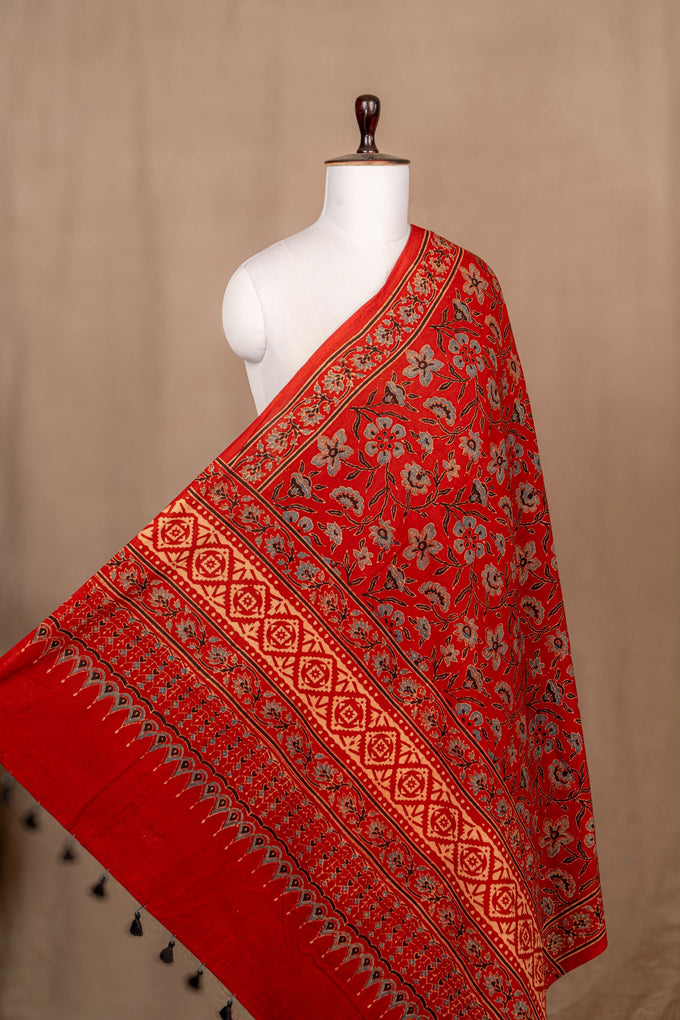 Maroon Ajarakh Cotton Block Print
