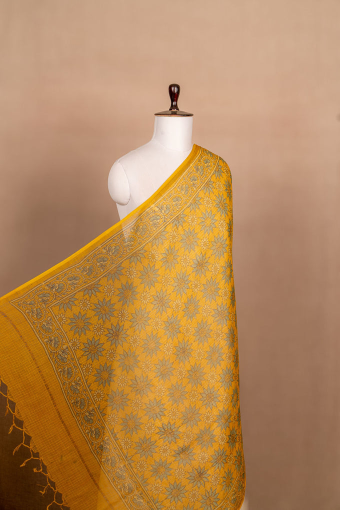 Yellow Ajarakh Kota Block Print