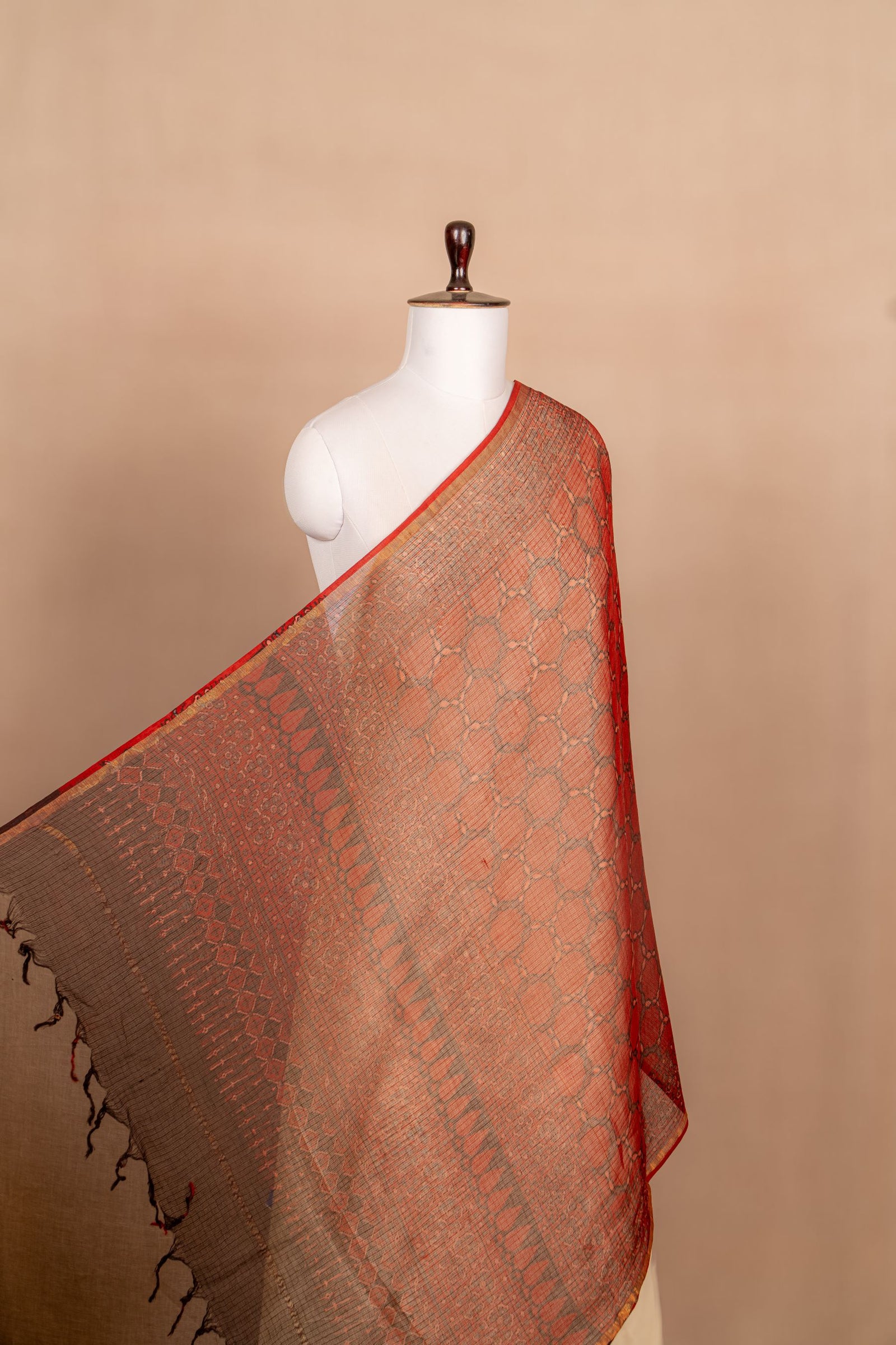 Maroon Ajarakh Kota Block Print