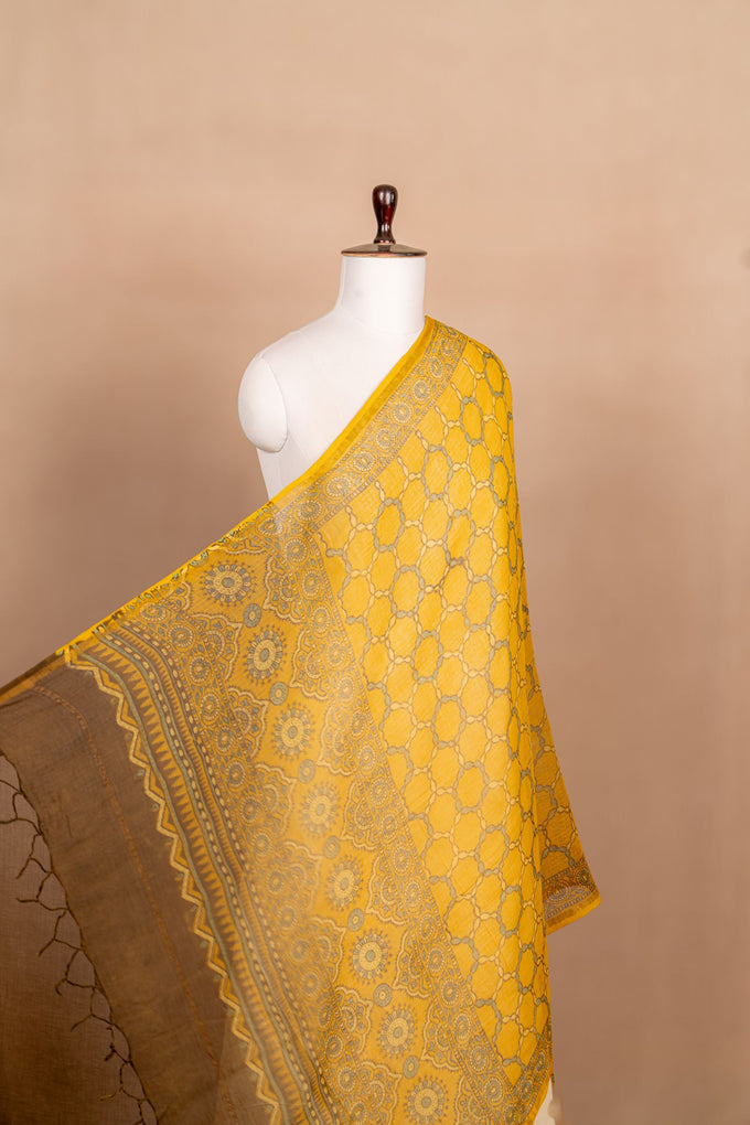 Yellow Ajarakh Kota Block Print