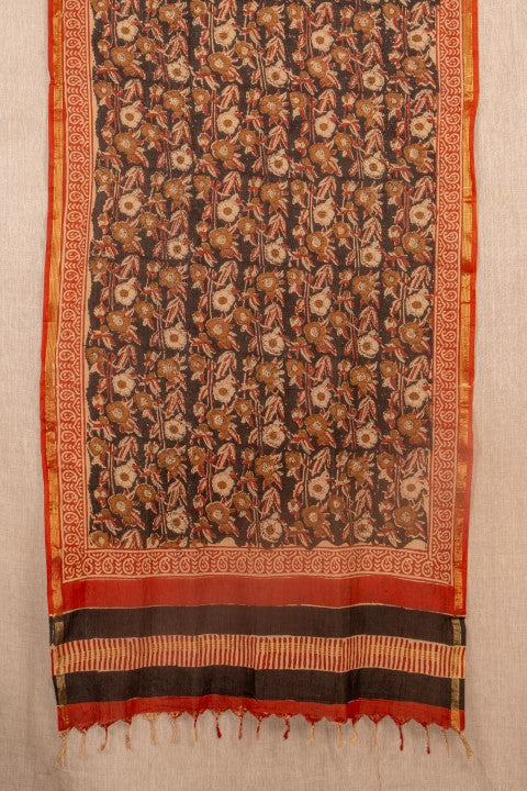 Black Cotton Block Print