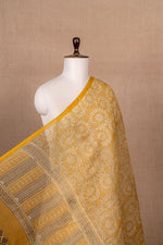 Yellow Kota Doria Block Print