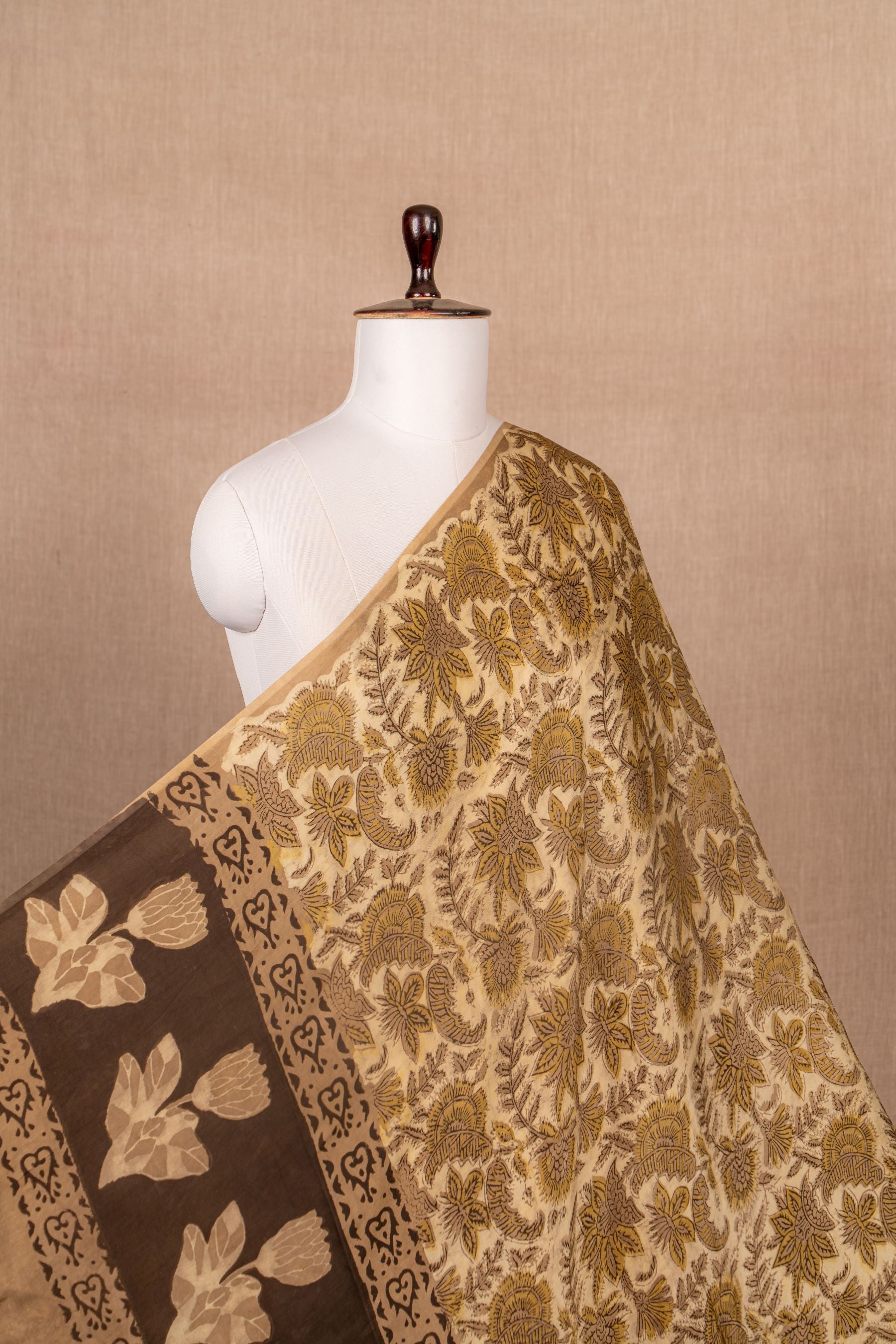 Cream Vanaspati Block Print Modal Block Print