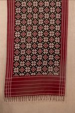 Black/Maroon Teliya Ikat Cotton Tie & Dye