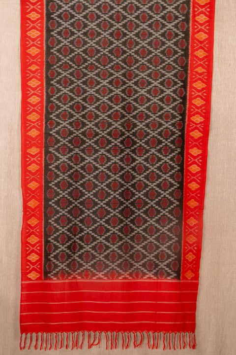 Black/Red Ikat Cotton Tie & Dye