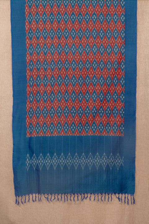 Blue/Brick Ikat Cotton Tie & Dye