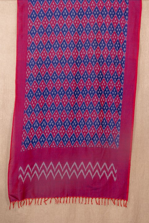 Blue/Magenta Ikat Cotton Tie & Dye