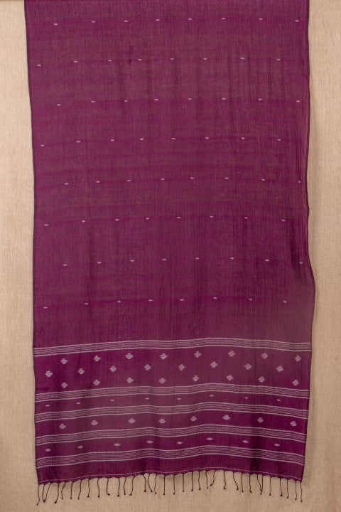Purple Jamdani Mul Cotton Handwoven