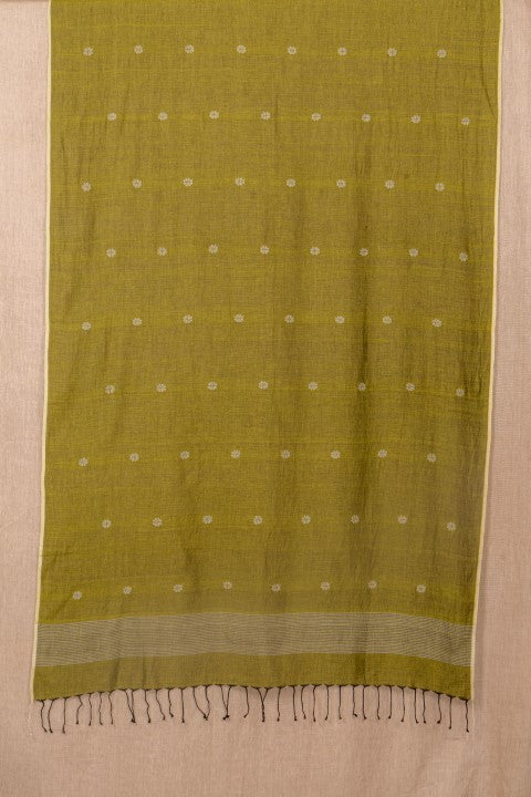 Light Green Jamdani Mul Cotton Handwoven