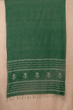 Green Jamdani Mul Cotton Handwoven