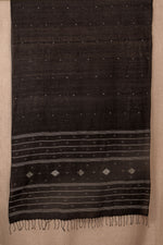Black Jamdani Mul Cotton Handwoven