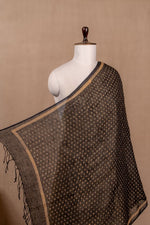 Black Linen Block Print