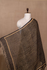 Black Linen Block Print