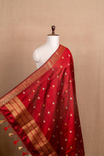 Maroon Cutwork Buti Pure Silk Handloom