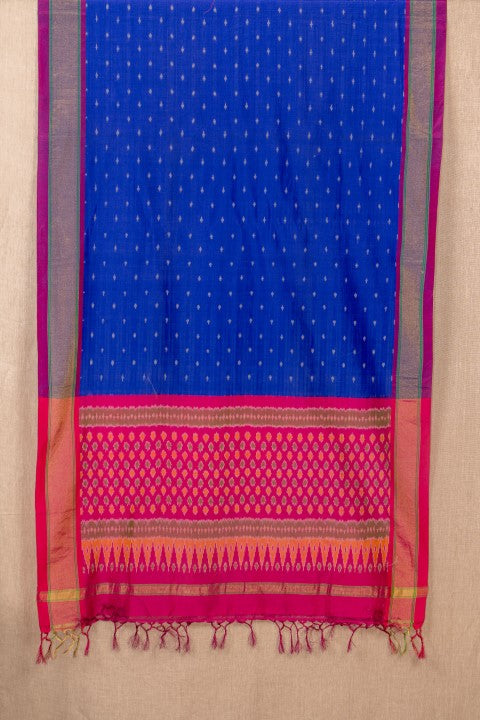 Royal Blue Ikat Pure Silk Handloom