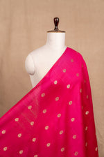 Rani Pink Cutwork Buti Chanderi Silk Handwoven