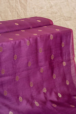 Purple Cutwork Buti Chanderi Silk Handwoven
