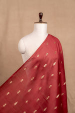 Maroon Cutwork Buti Chanderi Silk Handwoven