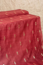 Maroon Cutwork Buti Chanderi Silk Handwoven