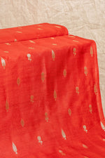 Red Cutwork Buti Chanderi Silk Handwoven