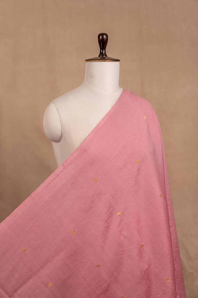 Pink Cutwork Buti Chiniya Silk Handwoven