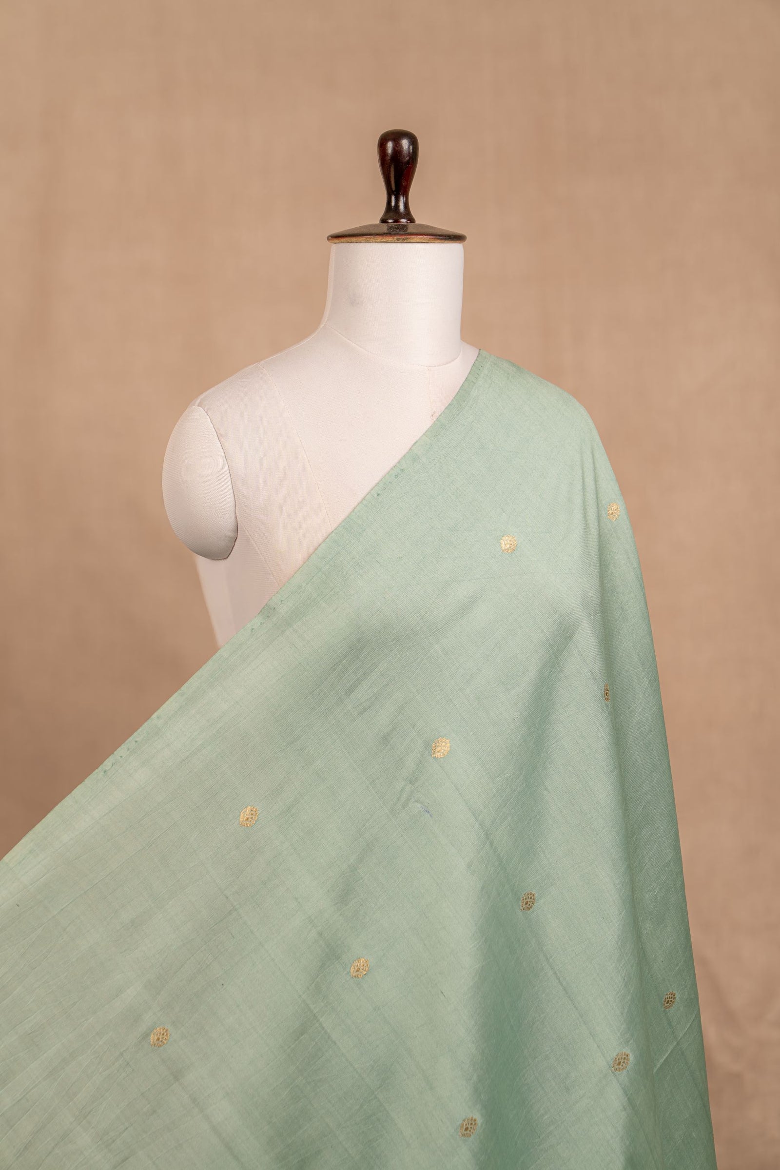 Pastal SkyBlue Cutwork Buti Chiniya Silk Handwoven