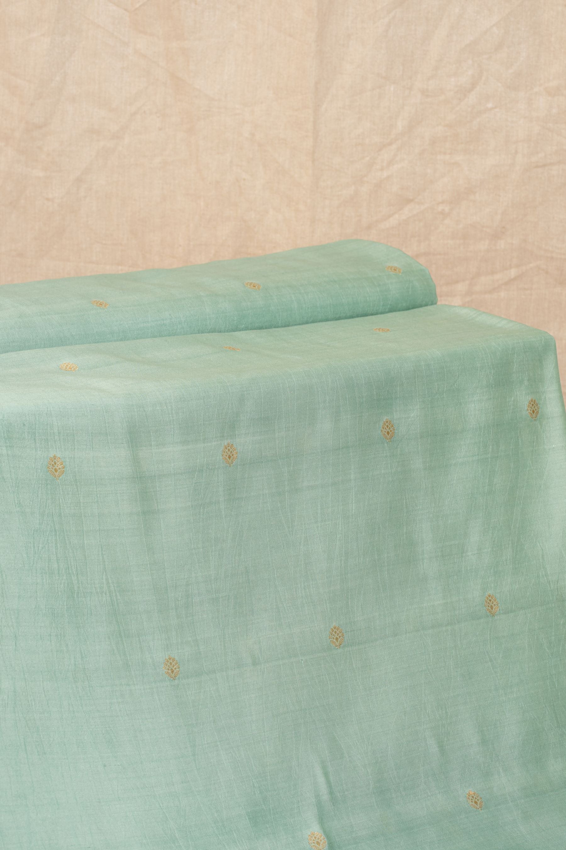 Pastal SkyBlue Cutwork Buti Chiniya Silk Handwoven