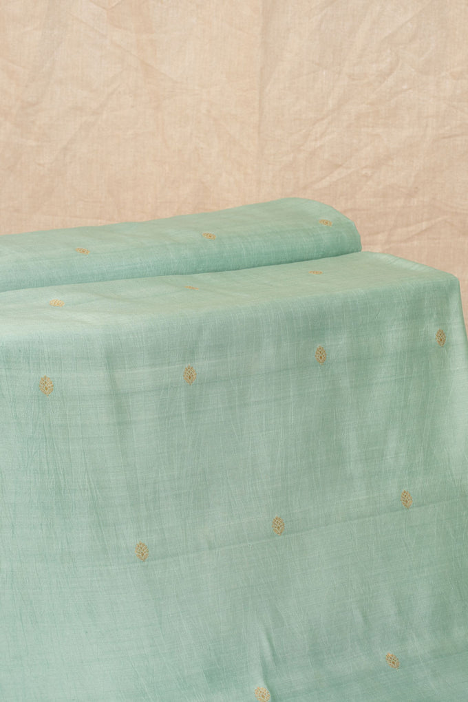 Pastal SkyBlue Cutwork Buti Chiniya Silk Handwoven