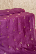 Purple Cutwork Buti Chiniya Silk Handwoven
