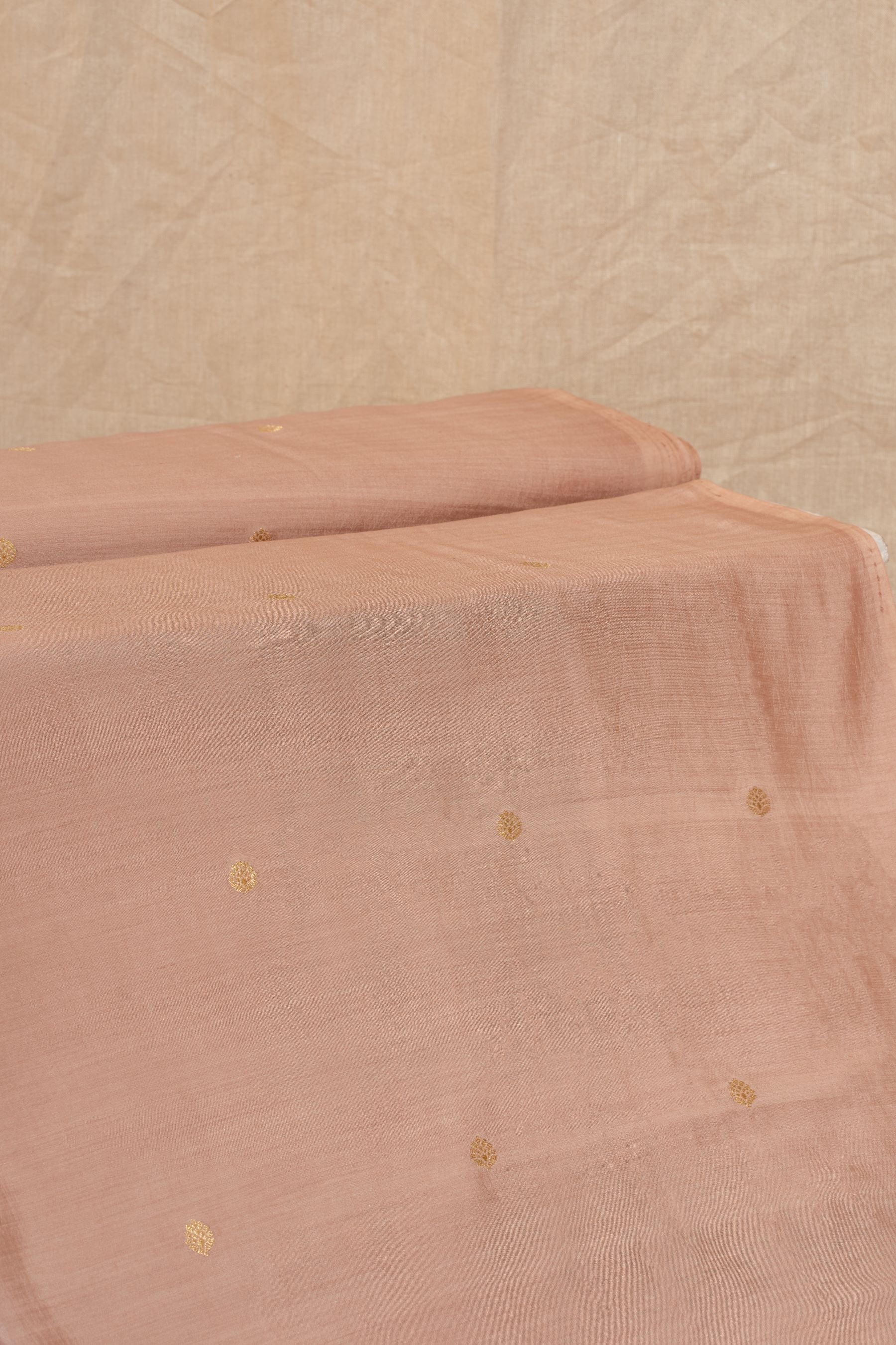 Pastal Pink Cutwork Buti Chiniya Silk Handwoven