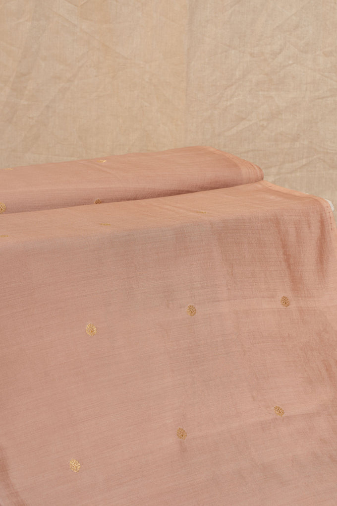 Pastal Pink Cutwork Buti Chiniya Silk Handwoven