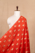 Red Cutwork Buti Mulberry Silk Handwoven