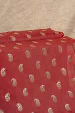 Maroon Cutwork Buti Mulberry Silk Handwoven