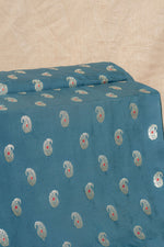 Blue Cutwork Buti Mulberry Silk Handwoven