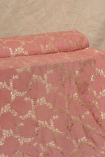 Pastal Pink Cutwork Buti Mulberry Silk Handwoven