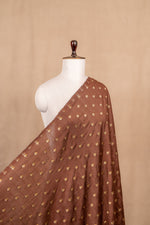 Brown Cutwork Buti Mulberry Silk Handwoven