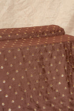 Brown Cutwork Buti Mulberry Silk Handwoven