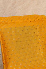Yellow Cutwork Buti Mulberry Silk Handwoven