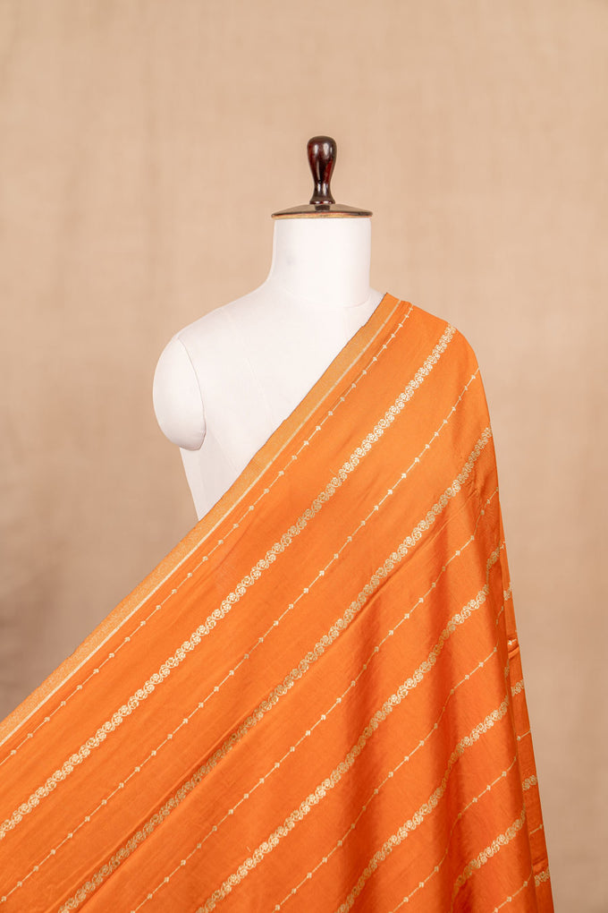 Rust Cutwork Buti Mulberry Silk Handwoven