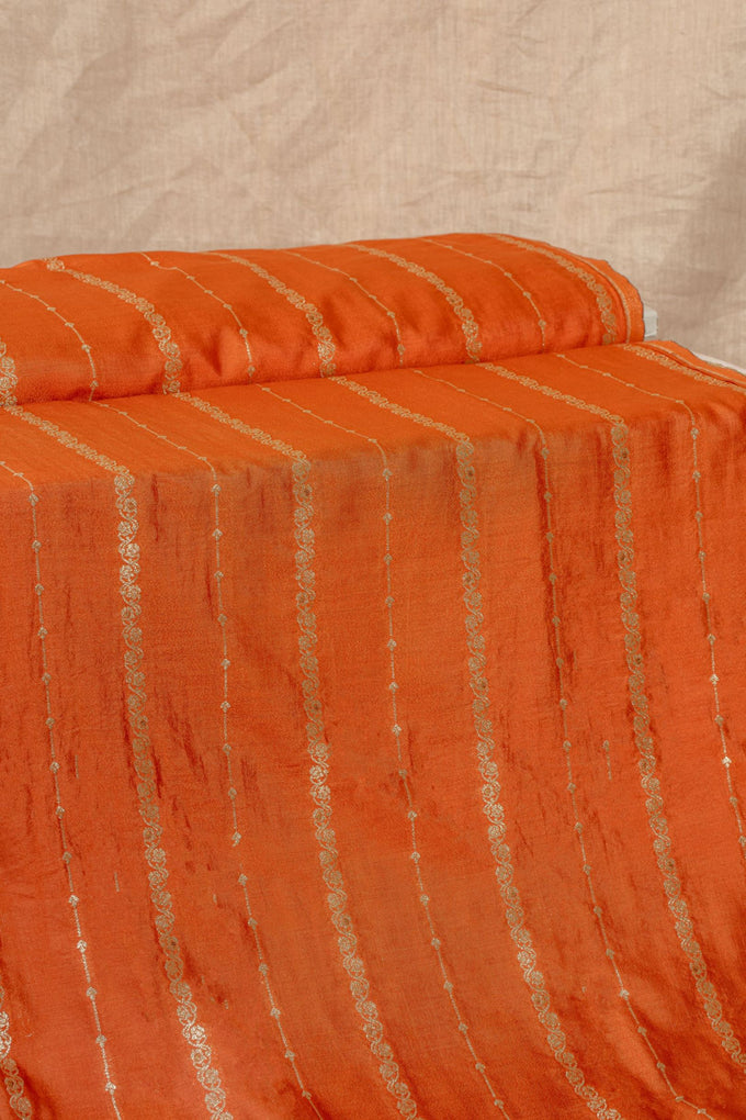Rust Cutwork Buti Mulberry Silk Handwoven