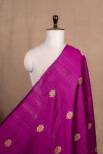 Violet Cutwork Buti Raw Silk Handwoven