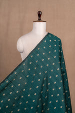 Peacock Green Cutwork Buti Raw Silk Handwoven