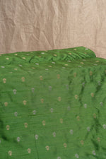 Green Cutwork Buti Raw Silk Handwoven