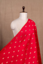 Dark Pink Cutwork Buti Raw Silk Handwoven