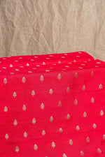 Dark Pink Cutwork Buti Raw Silk Handwoven