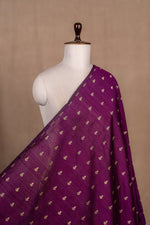 Violet Cutwork Buti Raw Silk Handwoven
