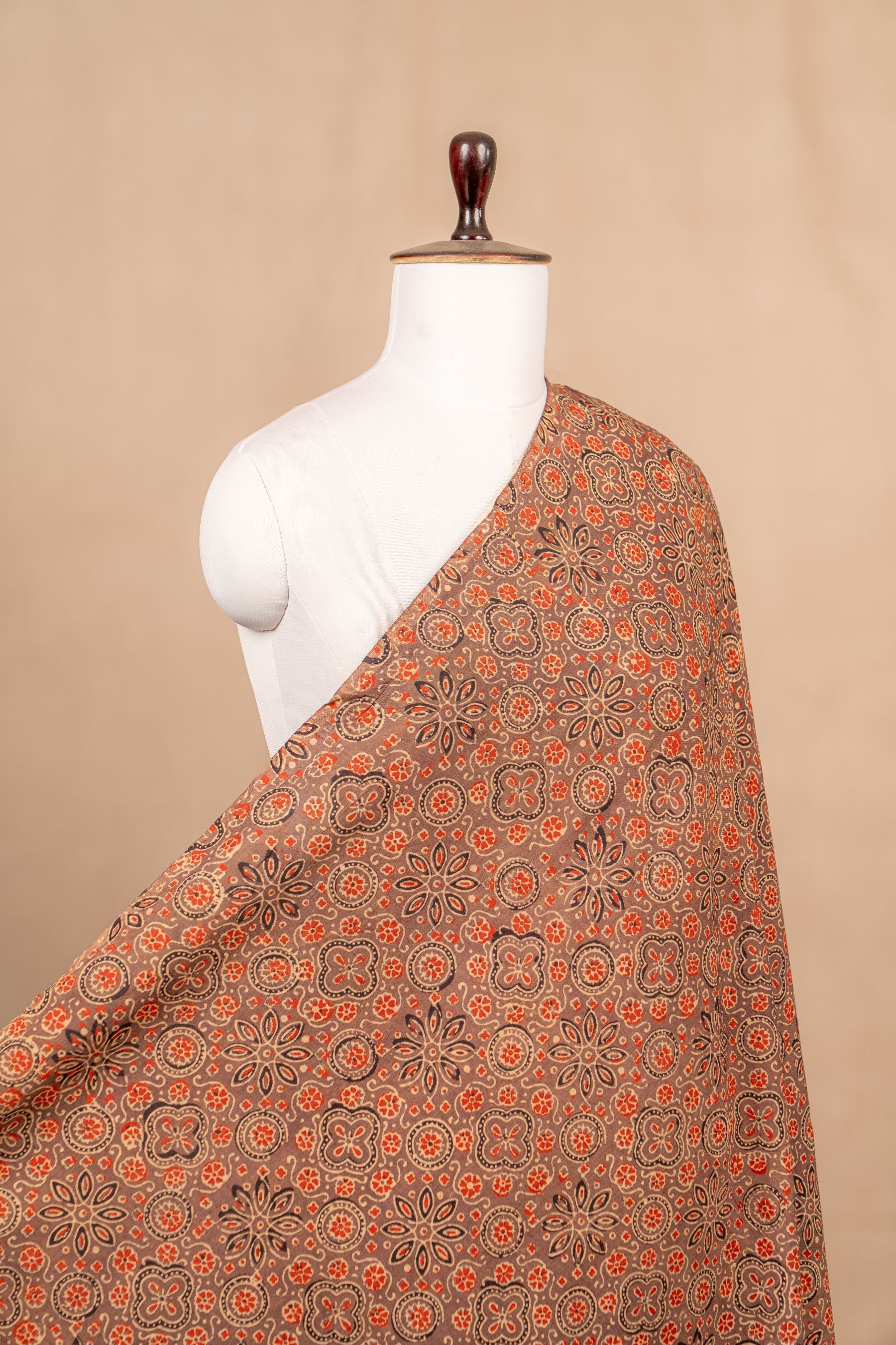 Brown Ajrakh Cotton Block Print