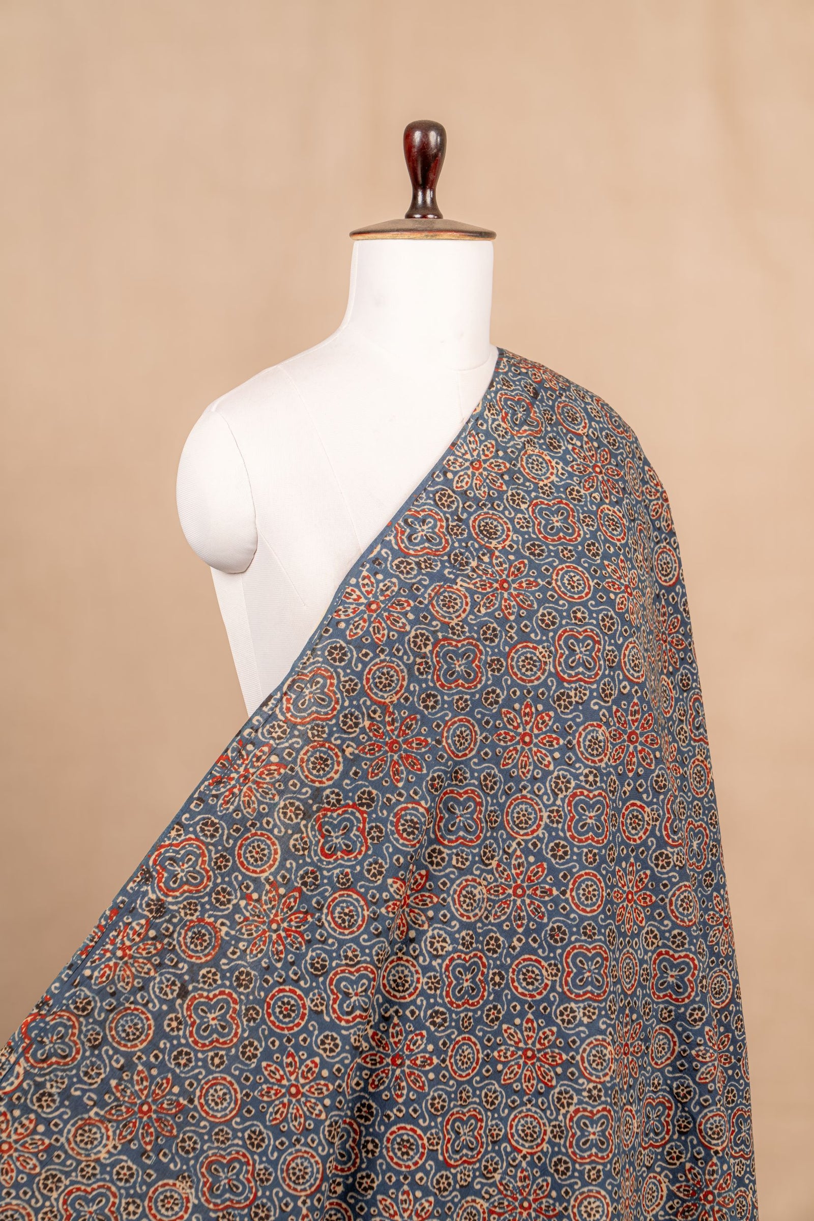 Blue Ajrakh Cotton Block Print