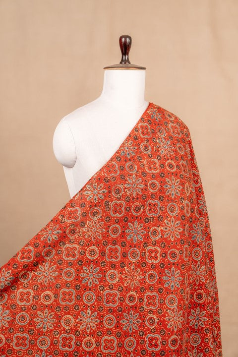 Brick Ajrakh Cotton Block Print